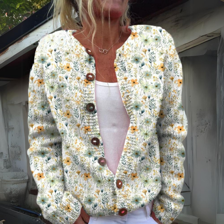 Elara - Wildflower Button Knit Cardigan