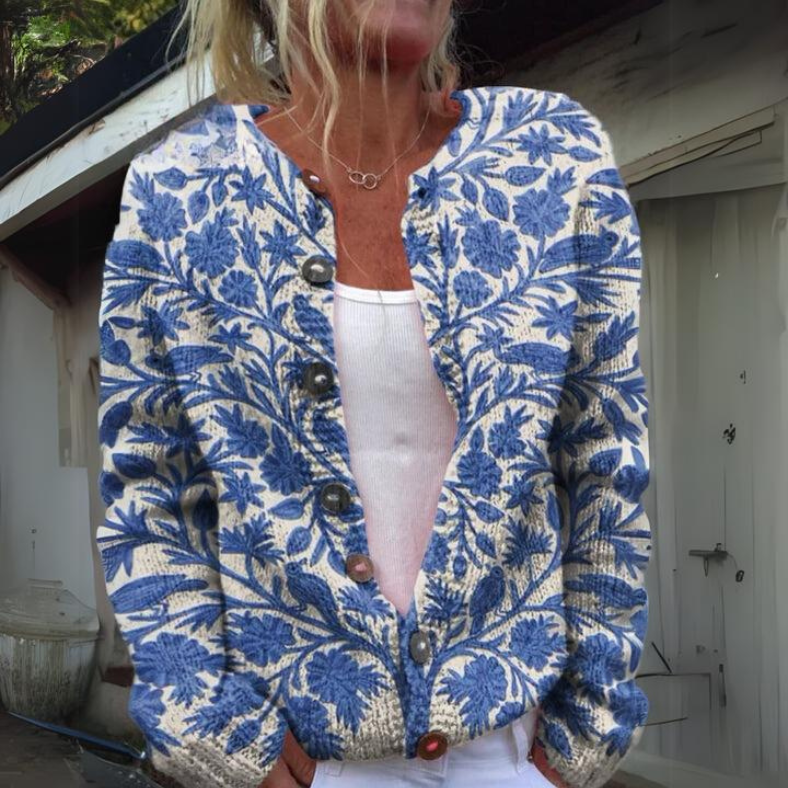 Elara - Wildflower Button Knit Cardigan