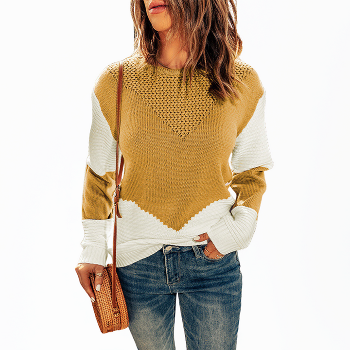 Mabel - Oversized Contrast Knitted Sweater