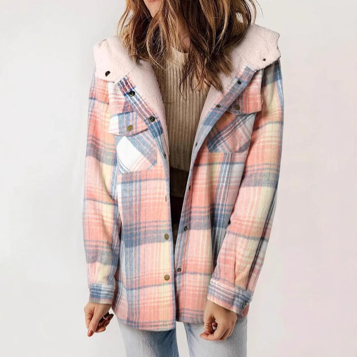Hilary - Checkered Jacket with Sherpa Lining