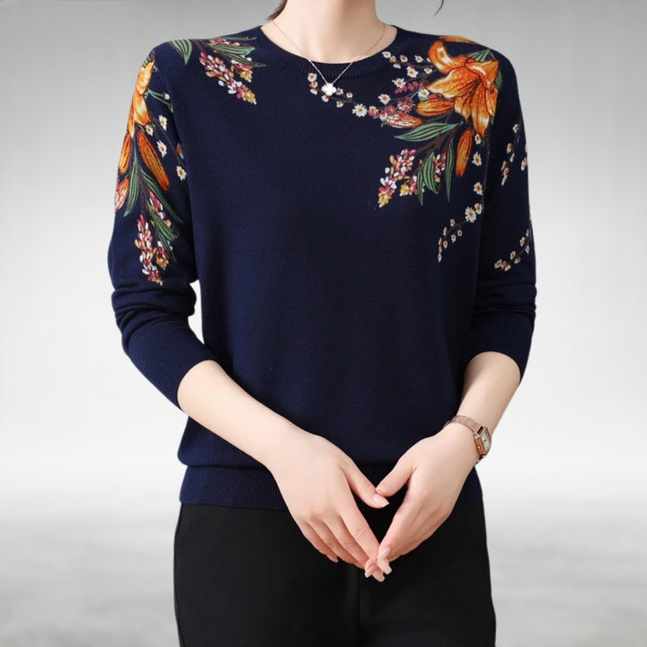 Alannah - Elegant Floral Knit Jumper