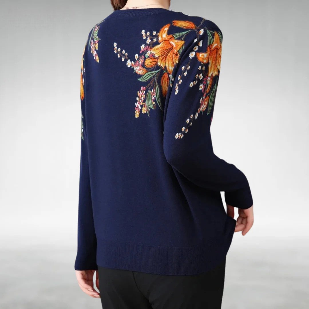 Alannah - Elegant Floral Knit Jumper