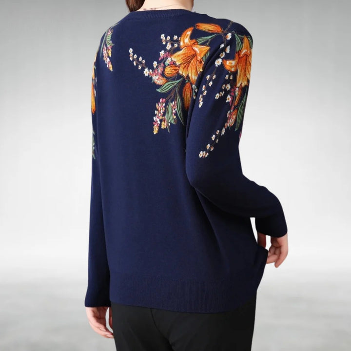 Alannah - Elegant Floral Knit Jumper