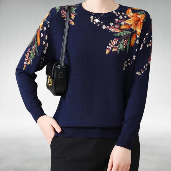 Alannah - Elegant Floral Knit Jumper