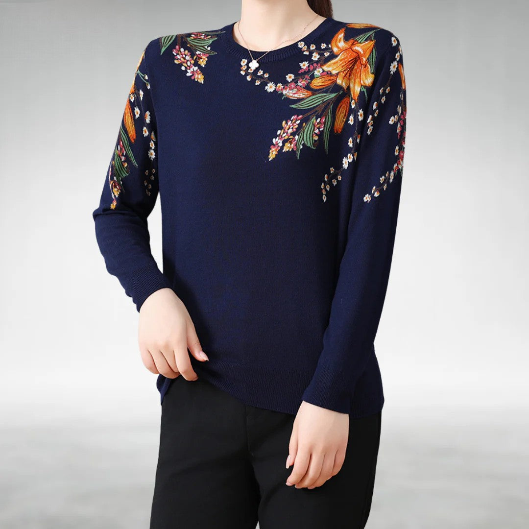Alannah - Elegant Floral Knit Jumper