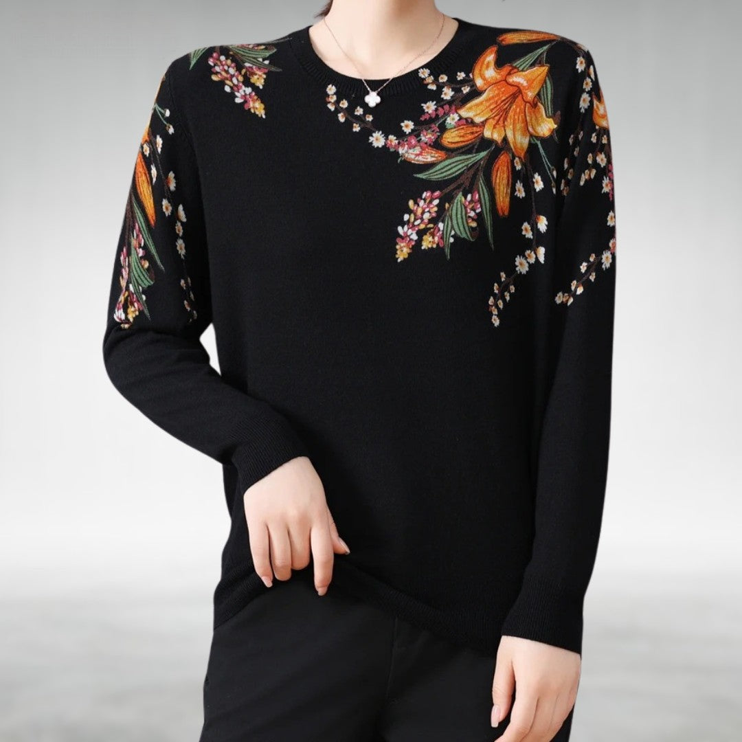 Alannah - Elegant Floral Knit Jumper