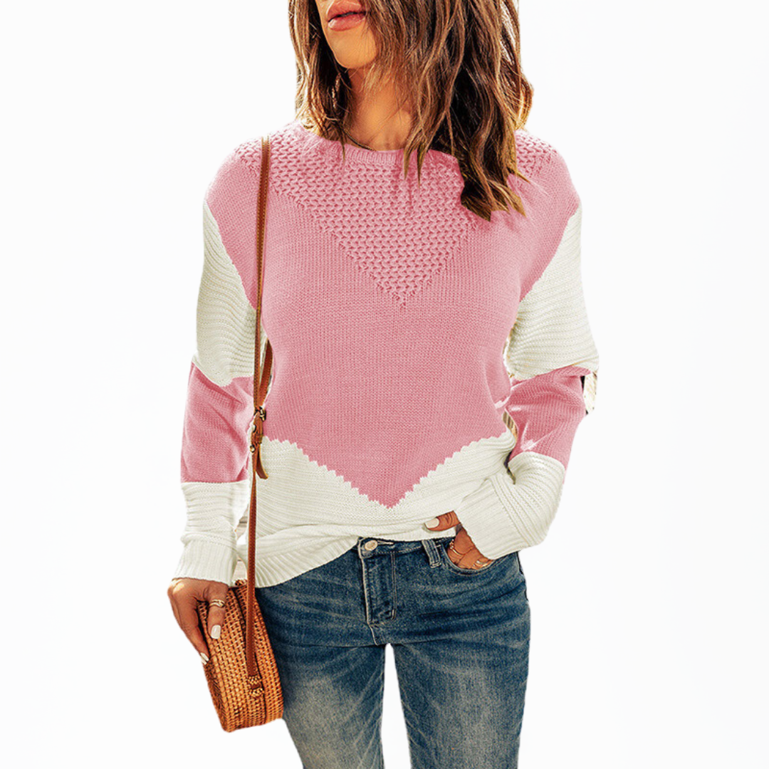 Mabel - Oversized Contrast Knitted Sweater